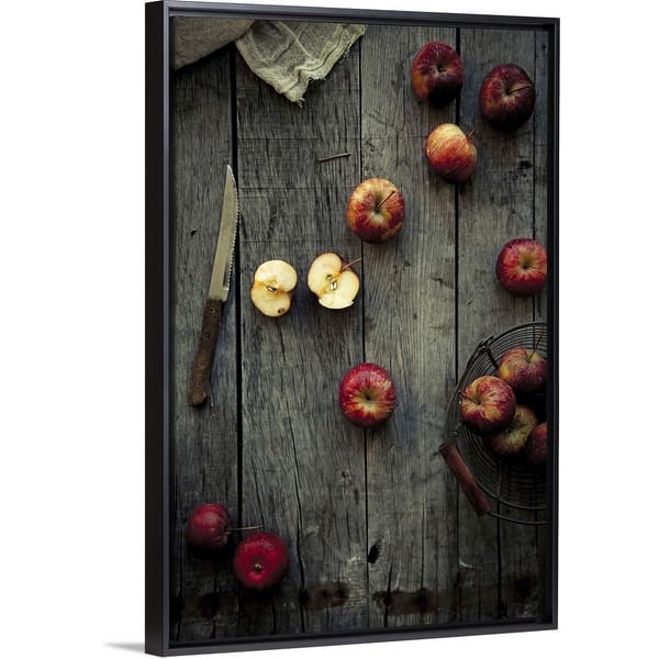 Cute Apple Black Float Frame Canvas Art Overstock Com Shopping The Best Deals On Framed Canvas 32602703