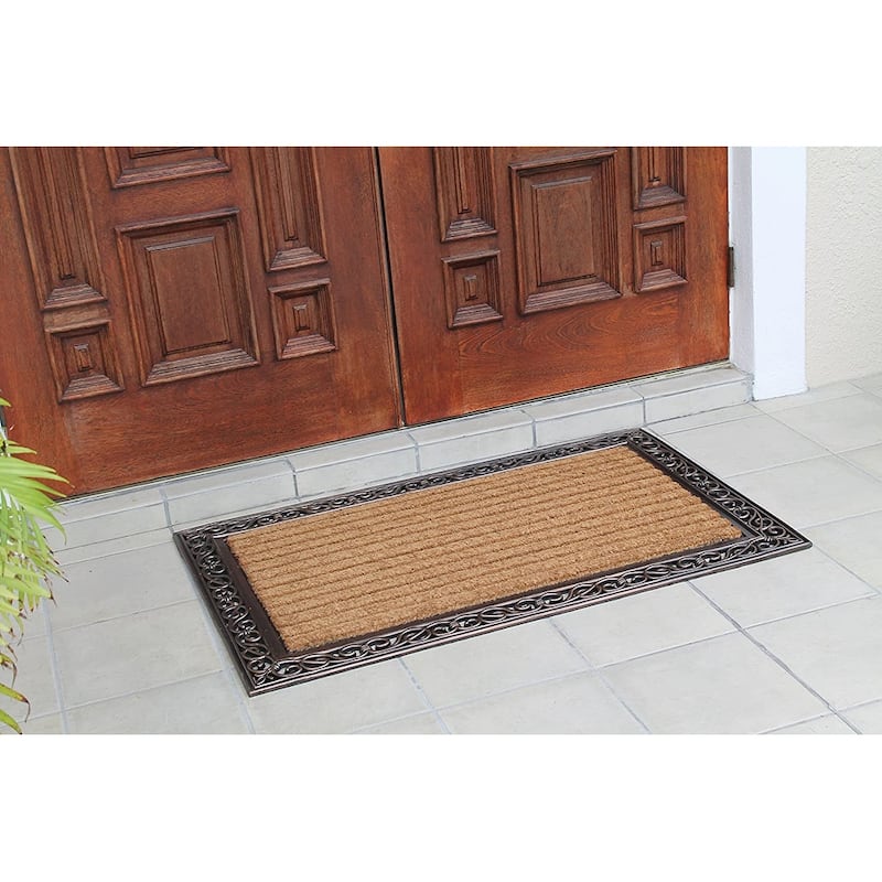 A1HC Molded Large Double Door Rubber and Coir Door Mat (30" X 48")