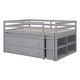 preview thumbnail 10 of 33, Full Size Loft Bed Kids Bed with Retractable Desk and Drawers, Solid Wood with Lateral Portable Desk and Shelves