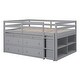 preview thumbnail 30 of 35, Full Size Wooden Loft Bed with Shelves, Desk and 4 Drawers, White