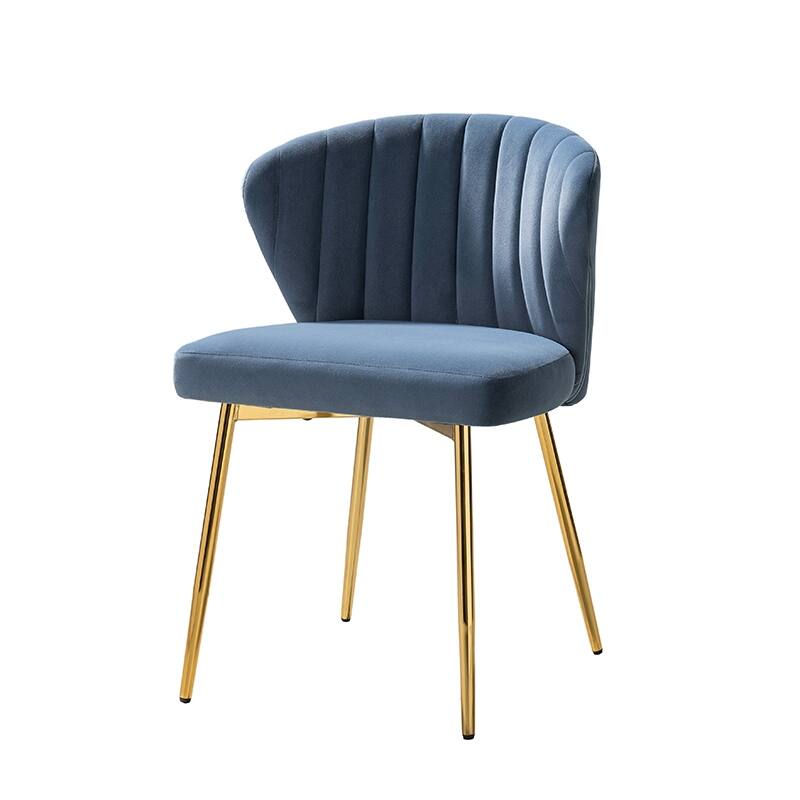 Aruna 20" Modern Velvet Tufted Back Accent Chair with Metal Legs by HULALA HOME