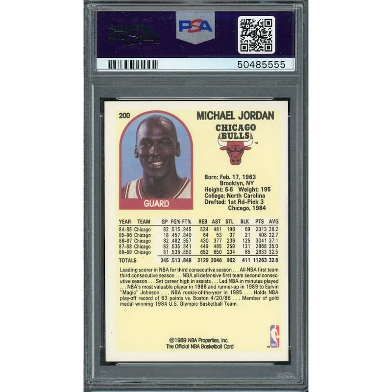 Michael Jordan 1989 Hoops Basketball Card #200 Graded PSA 9 MINT - 8'6" x 11'6"