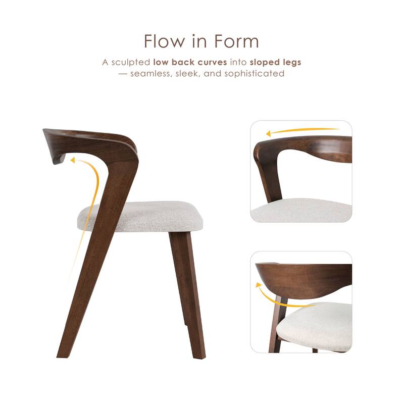 Furniture of America Abigail II Mid-Century Modern 7-Piece Rich Walnut Solid Wood Dining Set