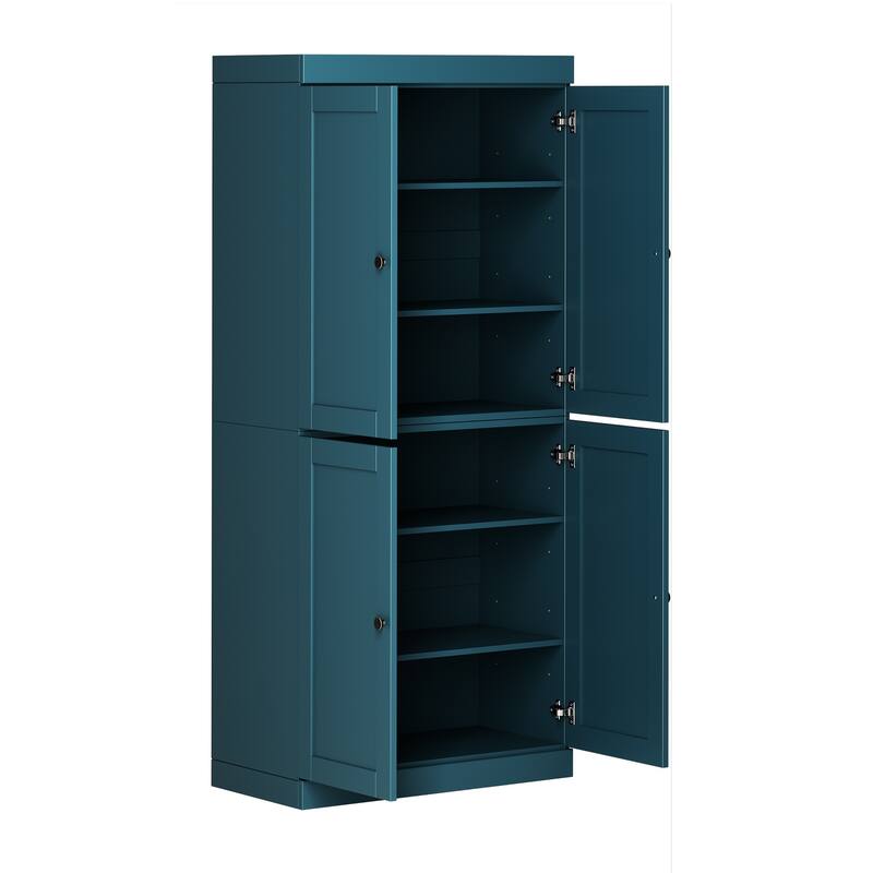 Palace Imports 100% Solid Wood 32" Pantry Cabinet with Shaker Doors and Adjustable Shelves