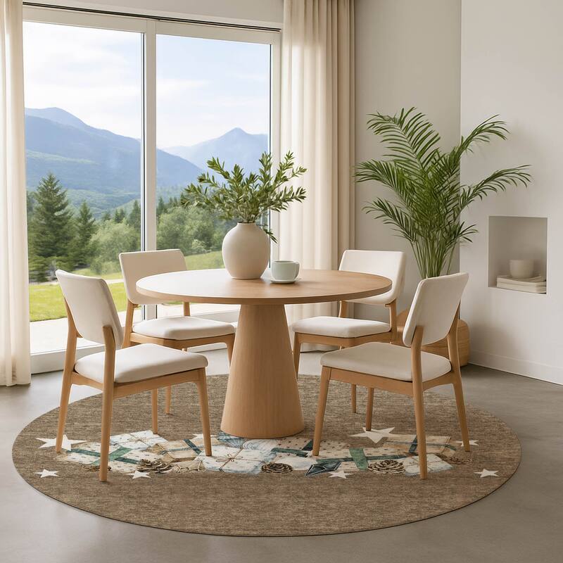 Premium Washable Super Soft Christmas Presents Mayfield Rug - Brown - 8' x 8'