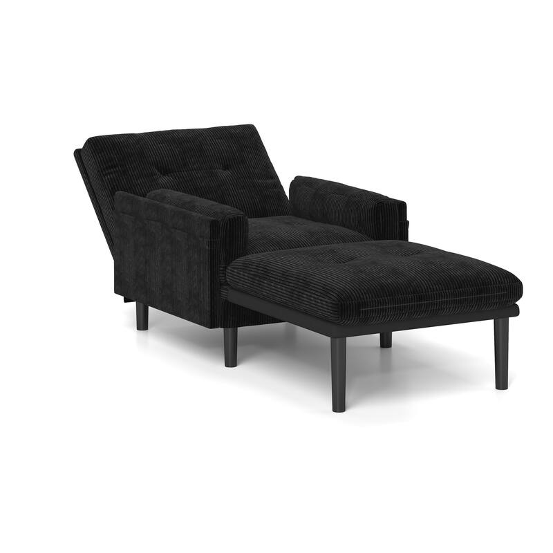 Corduroy Convertible Sofa, Ergonomic Lounge Chair and Bed