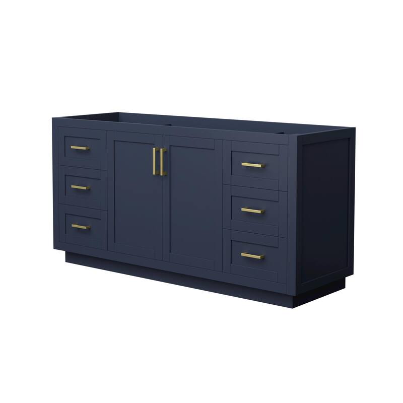 Wyndham Collection WCF2929-66S-CX-MXX Miranda 66" Single Free Standing - Dark Blue / Brushed Gold Hardware