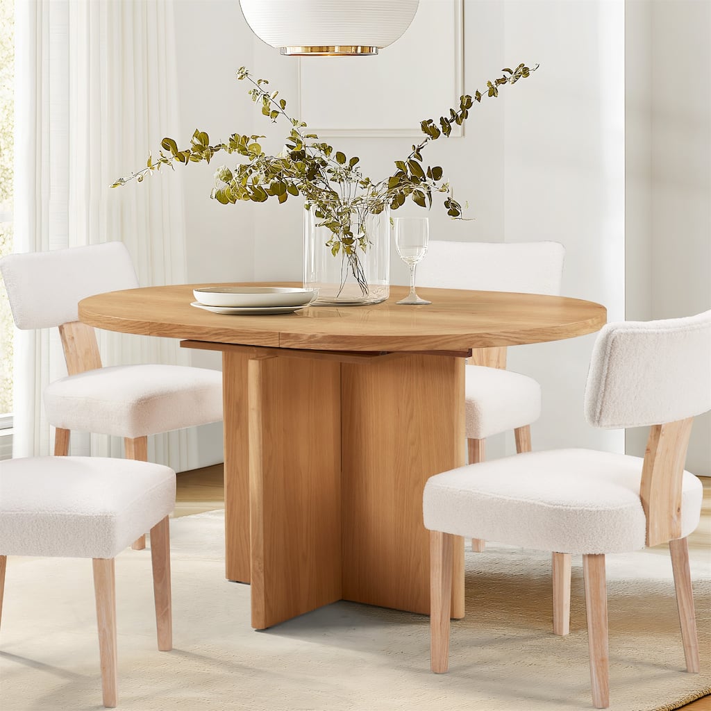 Extendable Solid Wood Dining Table for Small Spaces