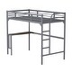preview thumbnail 4 of 5, Twin Metal loft Bed with Desk, Ladder and Guardrails, bookdesk under bed, Silver