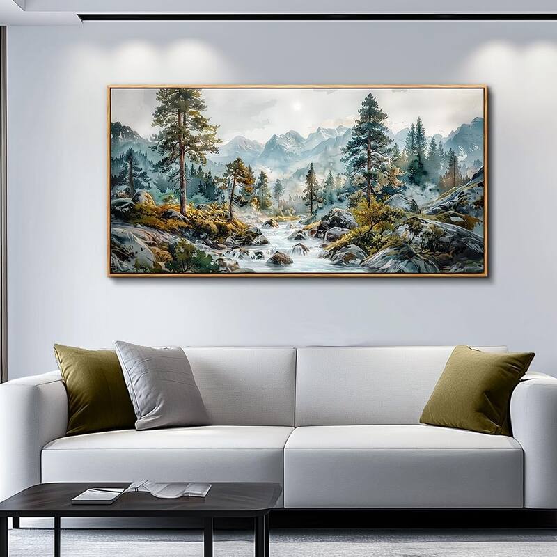 Forest Tree Paintings Rivulet View landscape Wall Pictures Artwork