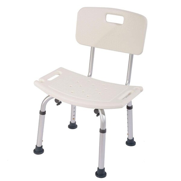Shower Chair with Back for Elderly with 7 Adjustable Heights