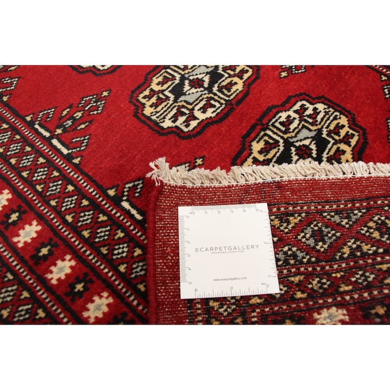 ECARPETGALLERY Hand-knotted Finest Peshawar Bokhara Red Wool Rug - 2'1 x 3'1