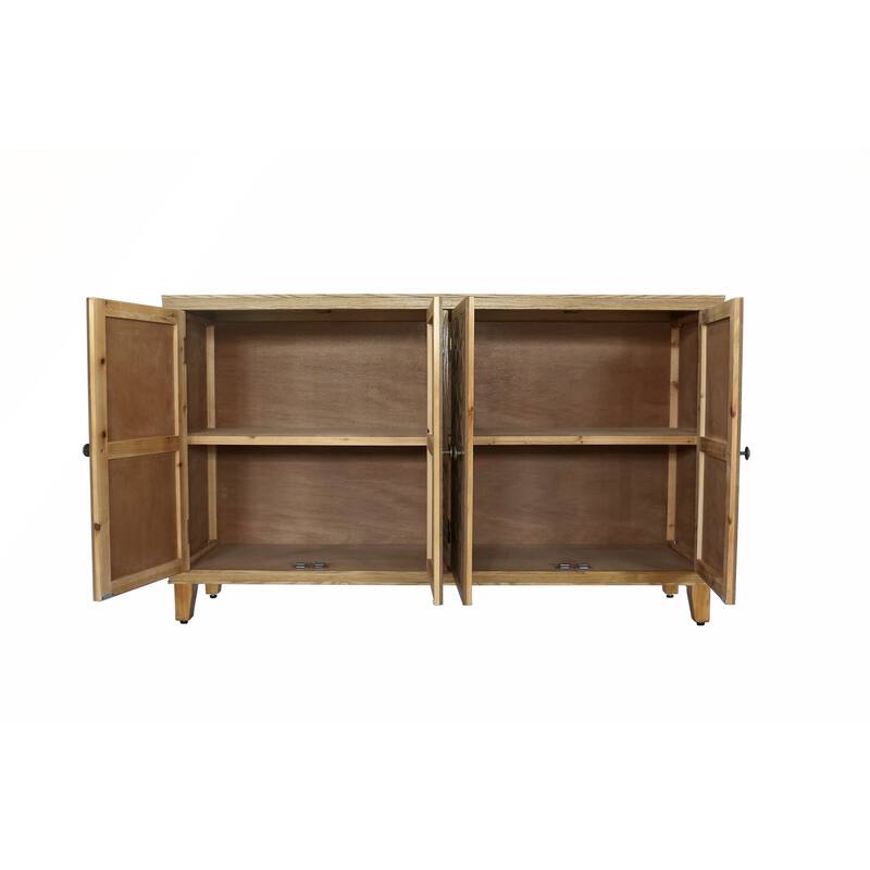 59in Brown Accent Cabinet with 4 Doors