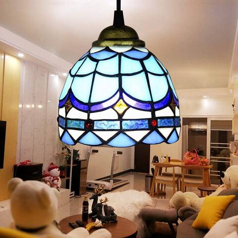 Stained Glass Tiffany Style Hanging Pendant Light - 5.9*5.5inches