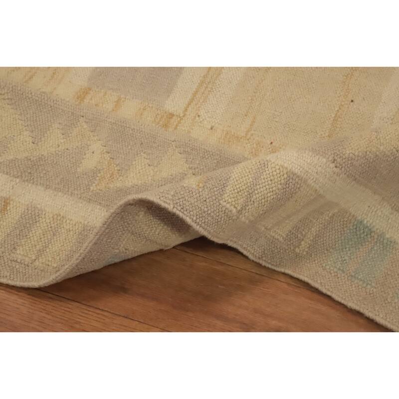 Hand Woven Oriental 100% Wool Carpet Southwestern Tribal Multi-Colored Kilim Runner Rug - 9' 7'' X 2' 7''
