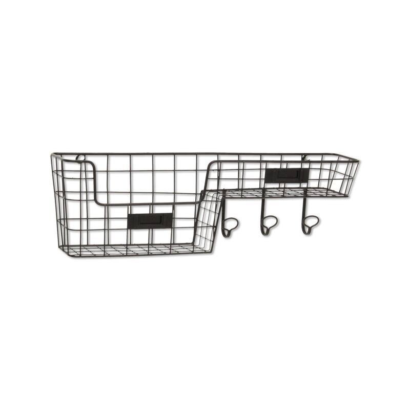 Metal Wall Hook and Shelf Organizer - 22"