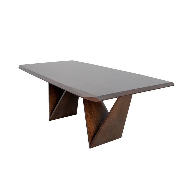 Rumy 7pc Extendable Dining Table Set, 6 Chairs, Diamond Edge, Brown