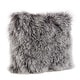 preview thumbnail 2 of 25, Wool Mongolian Lamb Fur Decorative Throw Pillow 16 X 16 - Charcoal