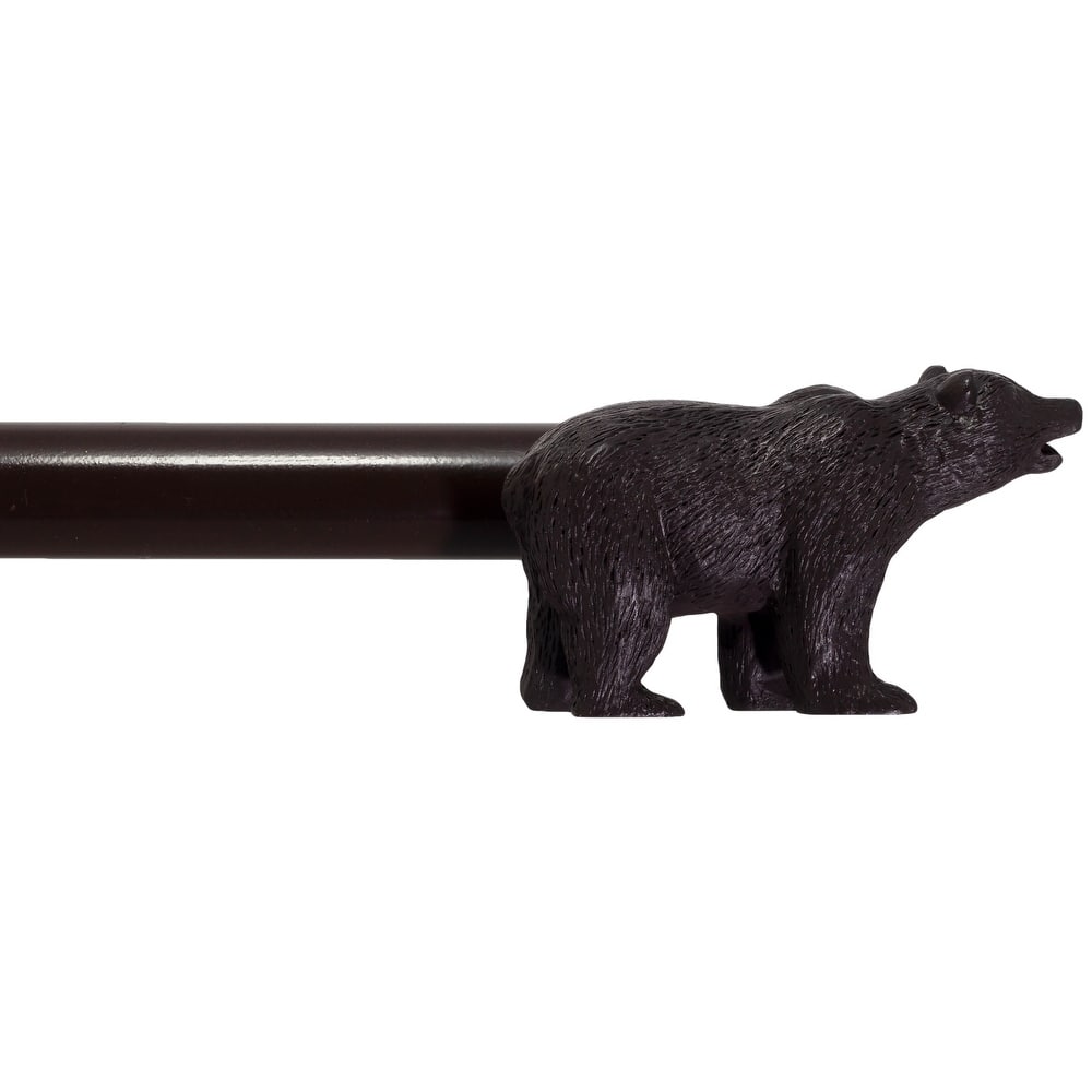 Farmhouse Bear 3/4" Curtain Rod Adjustable Designer Window Treatment Set