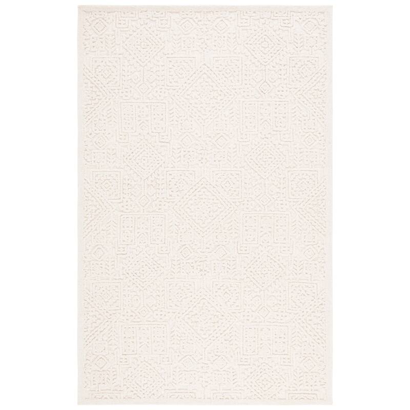 SAFAVIEH Handmade Textural Treena Contemporary Wool Rug - 8' x 10' - Ivory