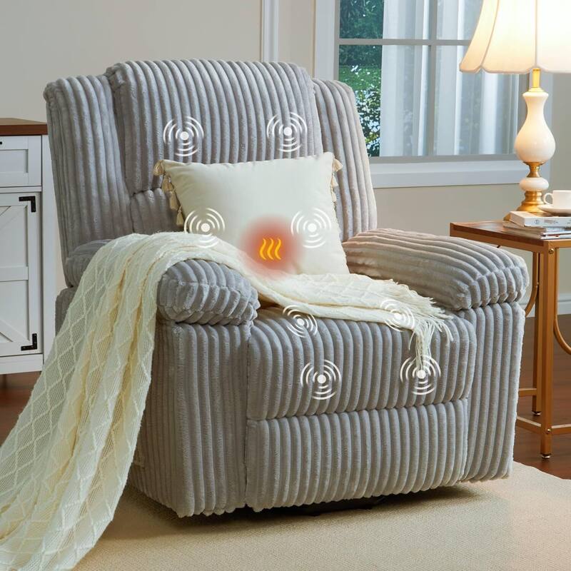 Electric Power Lift Recliner Sofa Chair, Heat and Massage for Living Room, Bedroom - Grey