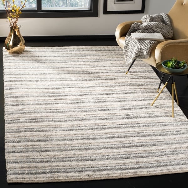 slide 2 of 10, SAFAVIEH Handmade Natura Verdi Wool Rug 3' x 5' - Grey/Ivory - Rectangle