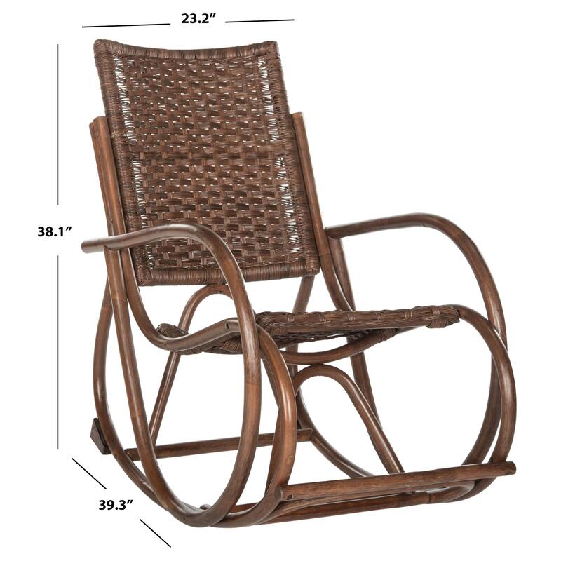SAFAVIEH Maysun Bali Antique Grey Rocking Chair - 23.2" x 39.3" x 38.1" - 23Wx39Dx38H