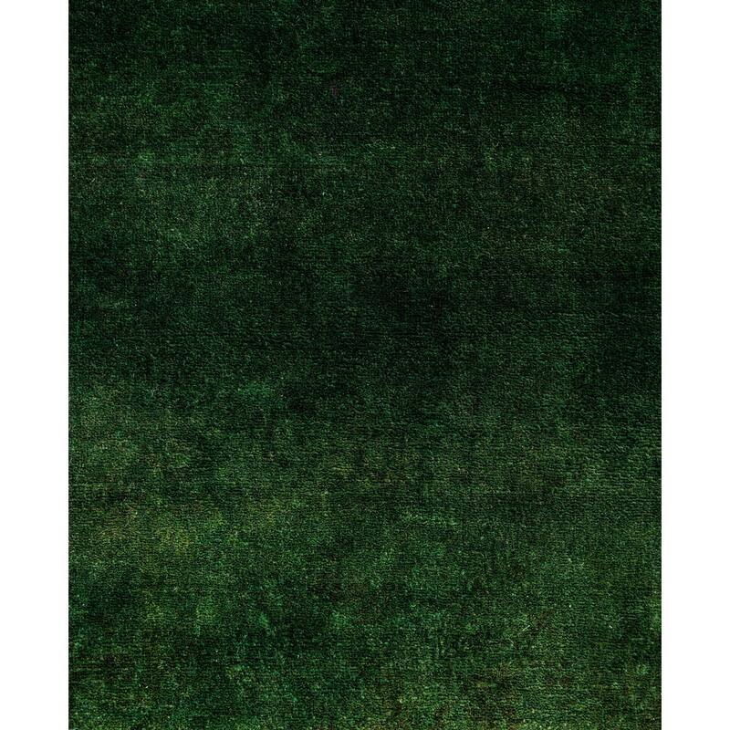 Overdyed One-of-a-Kind Hand-Knotted Runner Rug - Green - 2' 9" x 4' 3"