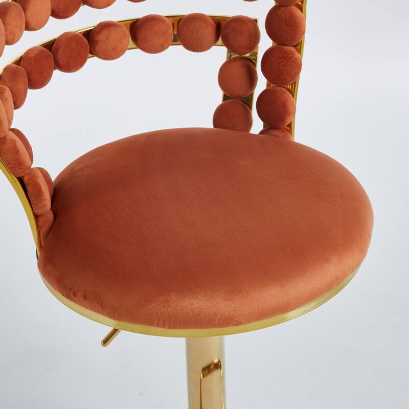 Modern Bar Chair With Golden Color Iron Tube Legs