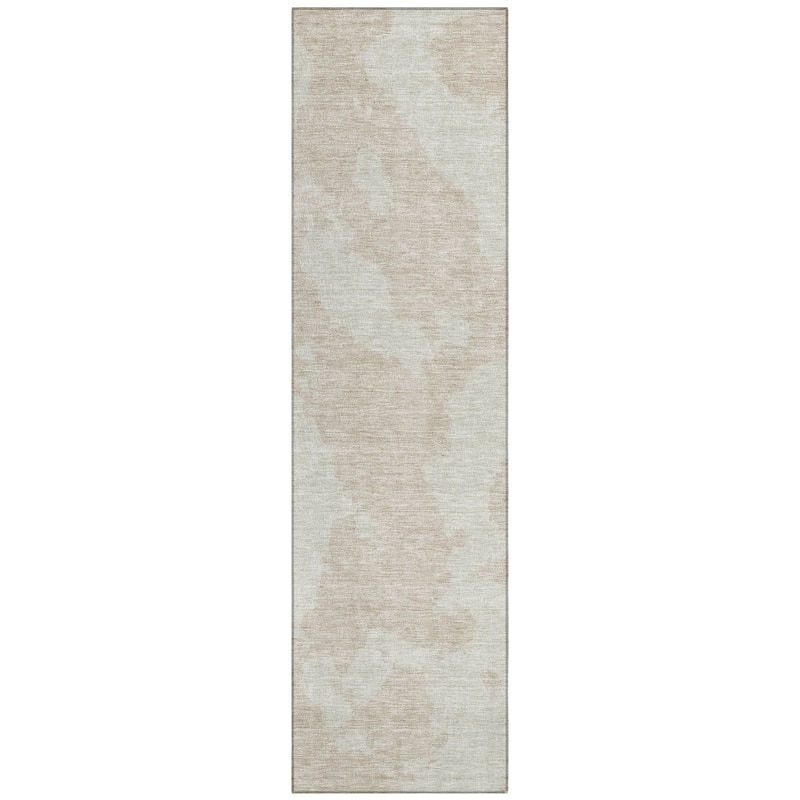 Machine Washable Indoor/ Outdoor Contemporary Abstract Chantille Rug