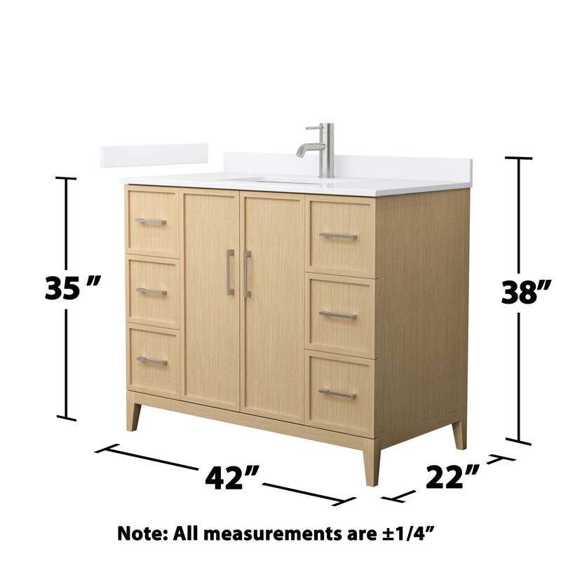 Elan 42-inch Single Vanity, Single Hole Quartz Top