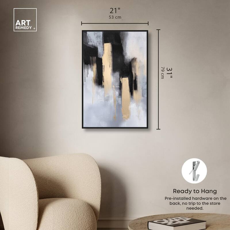 Onyx and Aureolin II Canvas by Art Remedy
