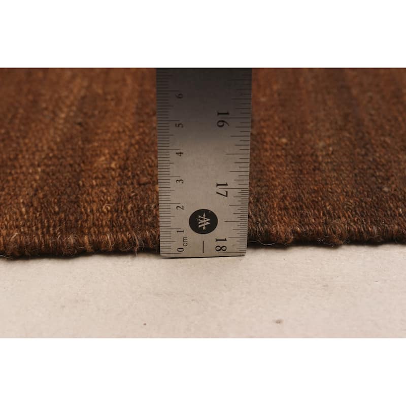ECARPETGALLERY Flat-Weave Ankara FW Brown Wool Kilim - 6'10 x 10'0