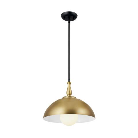 Kichler Lighting Fira 14 inch 1-Light Pendant Natural Brass and Black