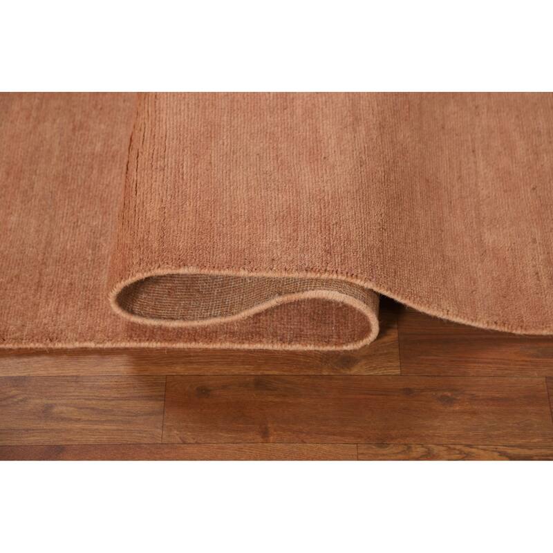 Brown Orange Modern Gabbeh Oriental Rug Hand-Knotted Wool Carpet - 4'9"x 6'5"
