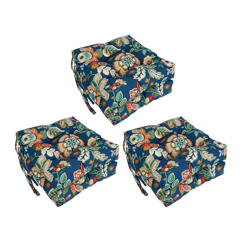 16-inch Square Tufted Indoor/Outdoor Chair Cushions (Set of 6)