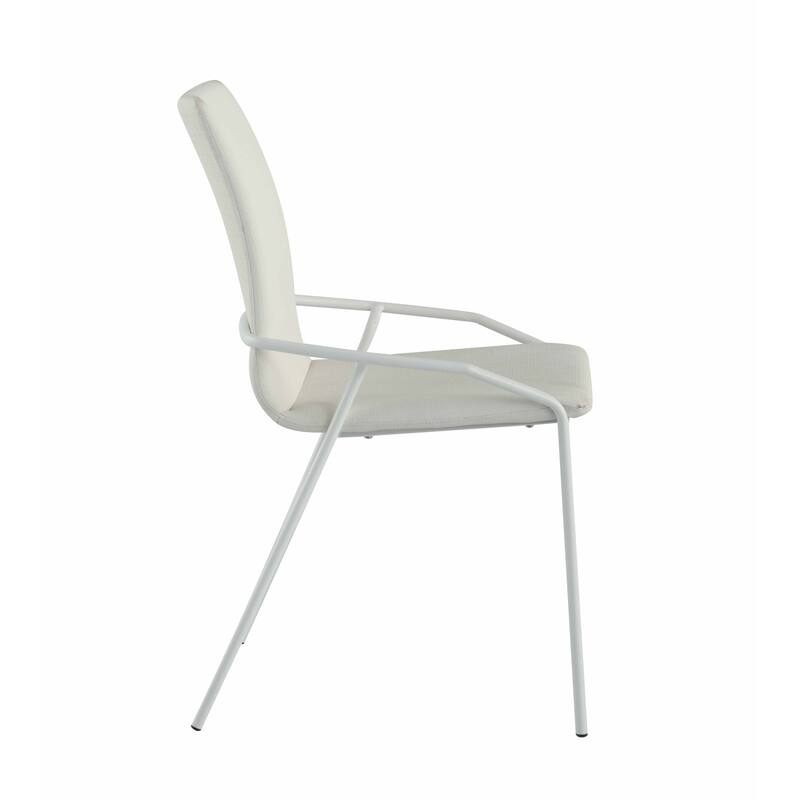 Somette Contemporary White Upholstered Side Chair, Set of 4