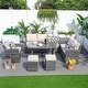 preview thumbnail 9 of 16, 7-piece Patio Outdoor Wicker Sectional Sofa Set with Storage Box and Ottoman