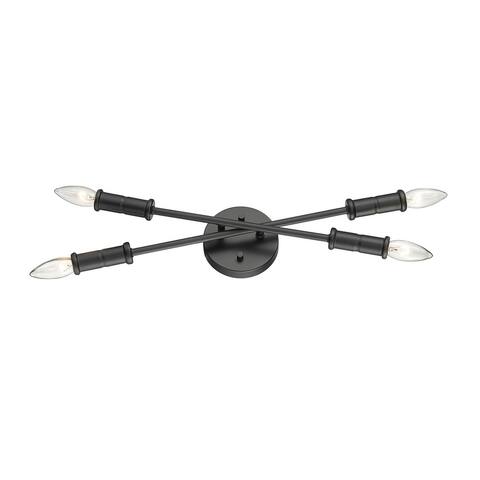 Carrington Small Matte Black Bulb Vanity or Sconce Mirror Light