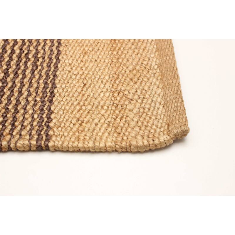 ECARPETGALLERY Flat-Weave Palas Denizli Brown Jute Kilim - 5'7 x 7'9