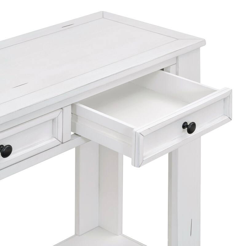 Console Table/Sofa Table with Storage Drawers and Bottom Shelf for Entryway Hallway