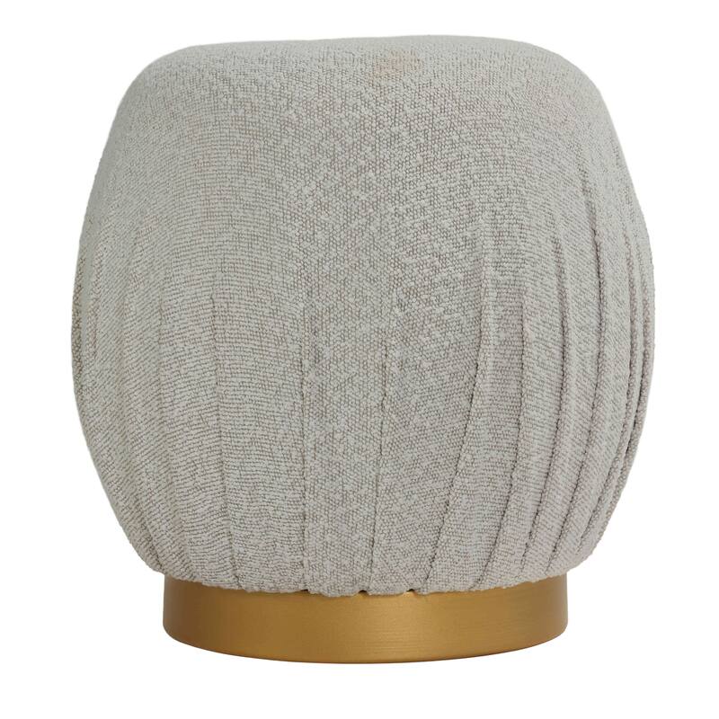 Cortesi Home Paulina Round Ottoman, Light Grey