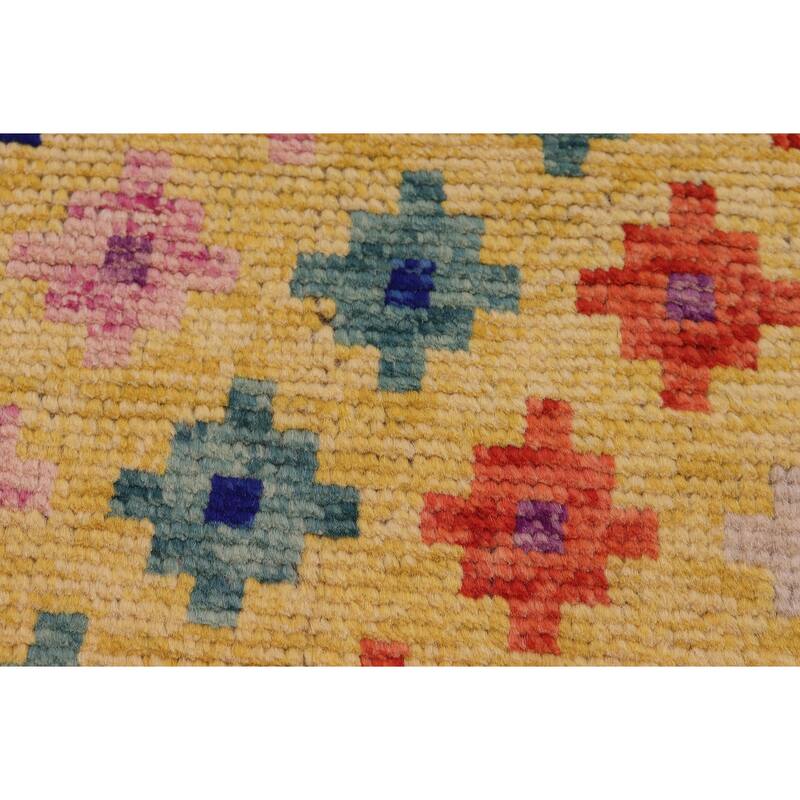 Modern Balochi Blackwell Gold/Blue Hand Knotted Wool Rug - 3'6'' x 4'10''