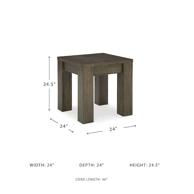 Signature Design by Ashley Rosswain Brown End Table - 24"W x 24"D x 25"H