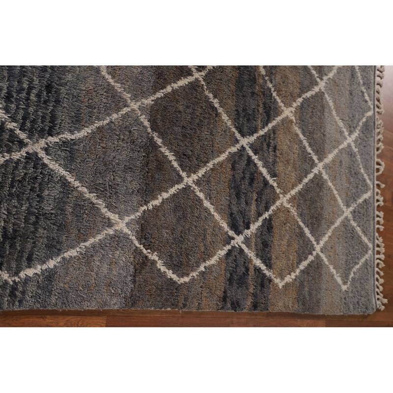 Trellis / Moroccan Oriental Area Rug Hand-Knotted Wool Carpet - 6'0" x 10'2"