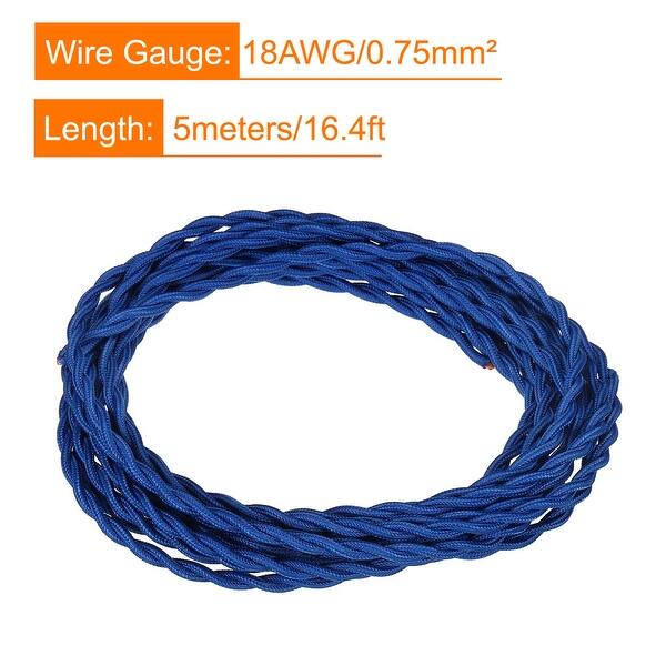 Twisted Cloth Covered Wire 2 Core 18AWG 5m/16.4ft,Electrical Cable,Blue ...