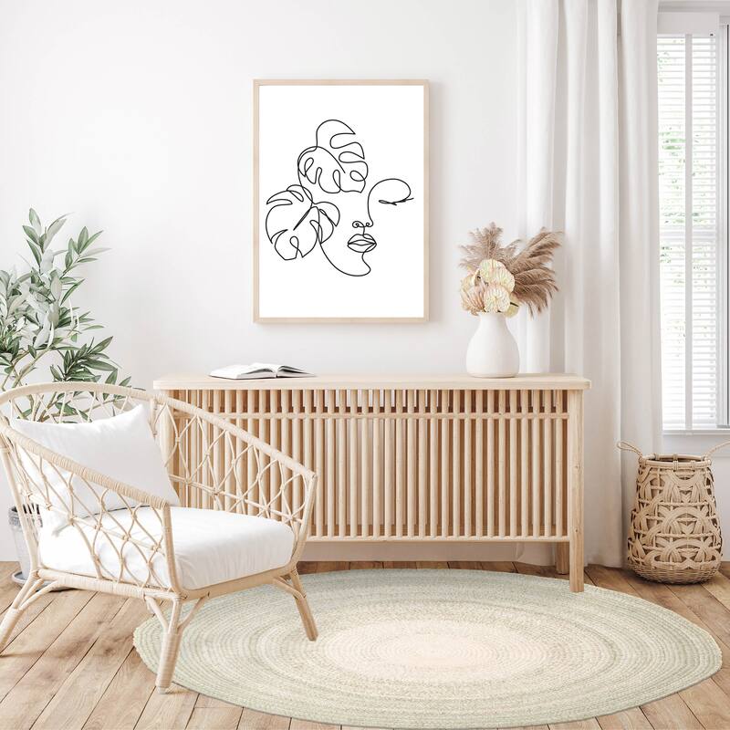 ECARPETGALLERY Braid weave Sienna Beige Wool Rug - 3'11 x 3'11