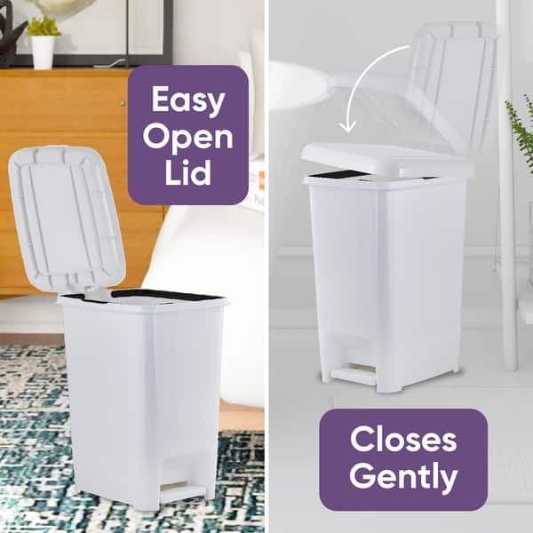 Slim 4-gallon Step on Trash Can with Lid