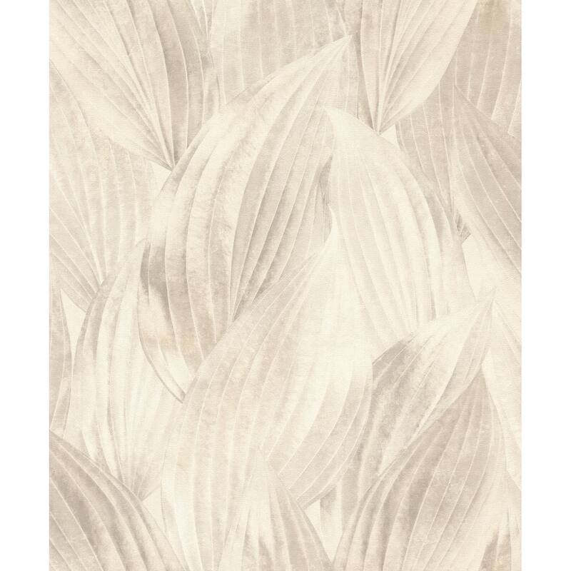 A-Street Prints Melora Light Grey Leaf Wallpaper