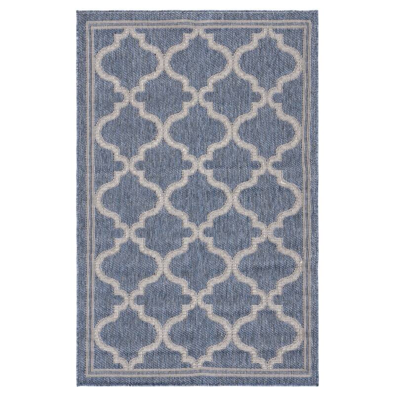 Martha Stewart by SAFAVIEH Washable Iemy Indoor/ Outdoor Waterproof Rug - 4' x 6' - Charcoal/Ivory